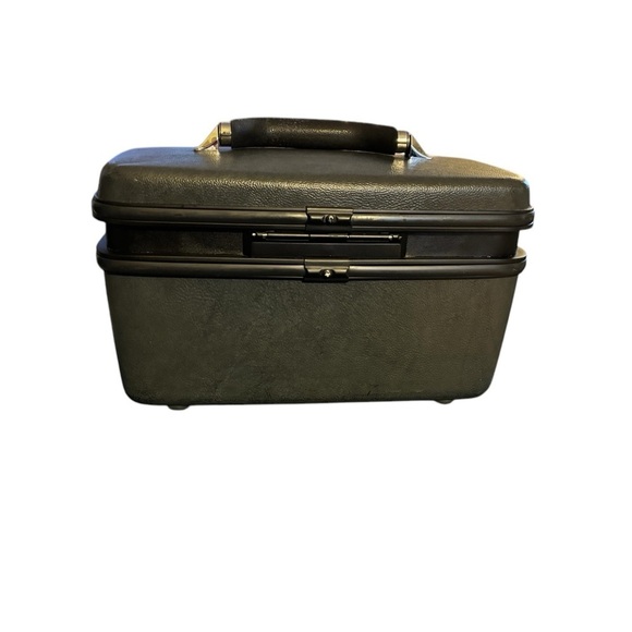 VTG 80’s Samsonite Silhouette Hard Shell Gray Train Cosmetic Makeup Travel Case - Picture 2 of 10